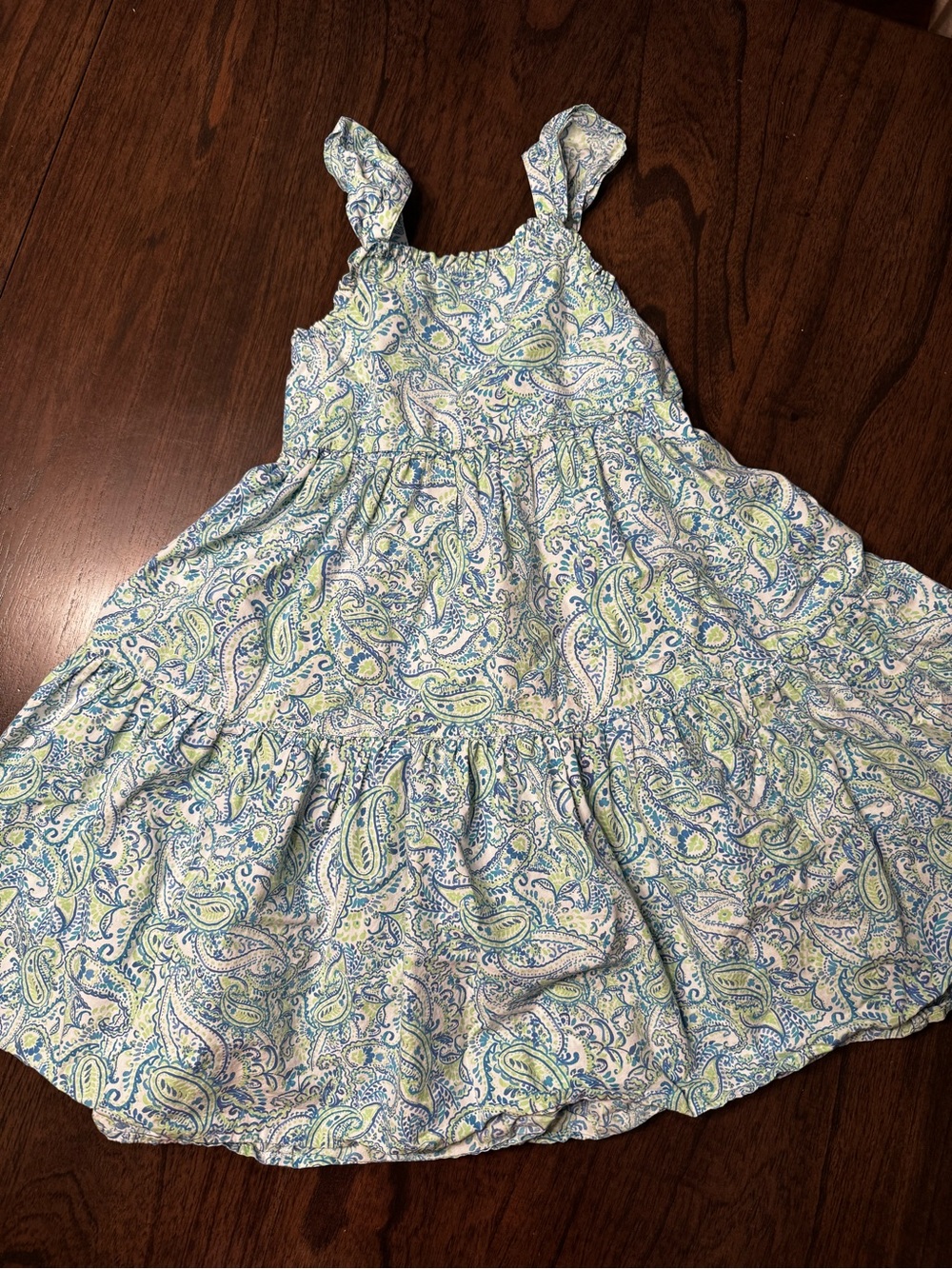 Crewcuts Paisley Sundress in Blue, Green and White